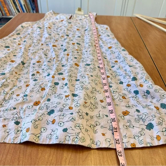 Cynthia Rowley 100% Linen Sz Small Floral Pink Mini Dress Tunic Minimalist - Picture 7 of 7